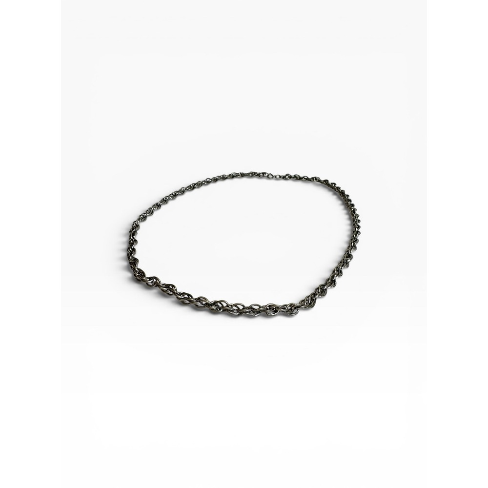 24in Silver Tone Rope Chain Necklace Unisex Link Style
